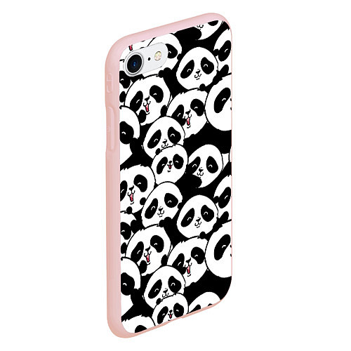 Чехол iPhone 7/8 матовый Весёлые панды / 3D-Светло-розовый – фото 2