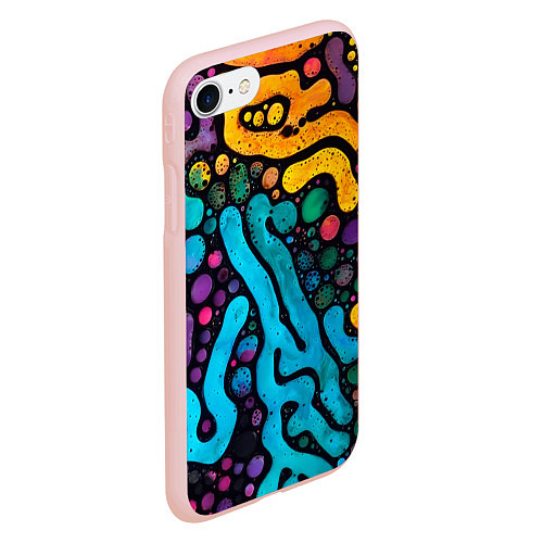 Чехол iPhone 7/8 матовый Цветные микроорганизмы / 3D-Светло-розовый – фото 2