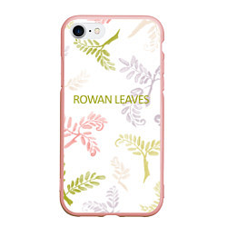 Чехол iPhone 7/8 матовый Rowan leaves, цвет: 3D-светло-розовый