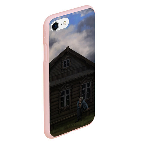 Чехол iPhone 7/8 матовый Старуха у избы / 3D-Светло-розовый – фото 2