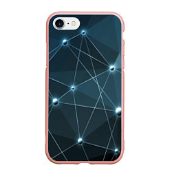 Чехол iPhone 7/8 матовый Сеть нейронов, цвет: 3D-светло-розовый