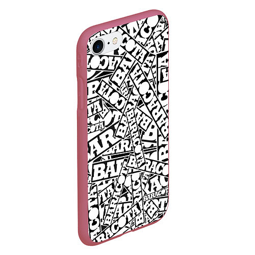 Чехол iPhone 7/8 матовый Baracota Stickers / 3D-Малиновый – фото 2