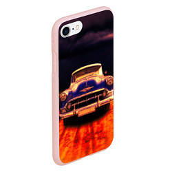 Чехол iPhone 7/8 матовый Классический американский автомобиль Chevrolet 210, цвет: 3D-светло-розовый — фото 2