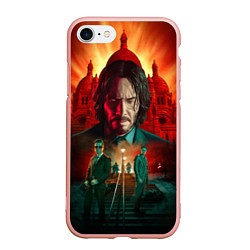 Чехол iPhone 7/8 матовый John Wick catholic church Paris, цвет: 3D-светло-розовый