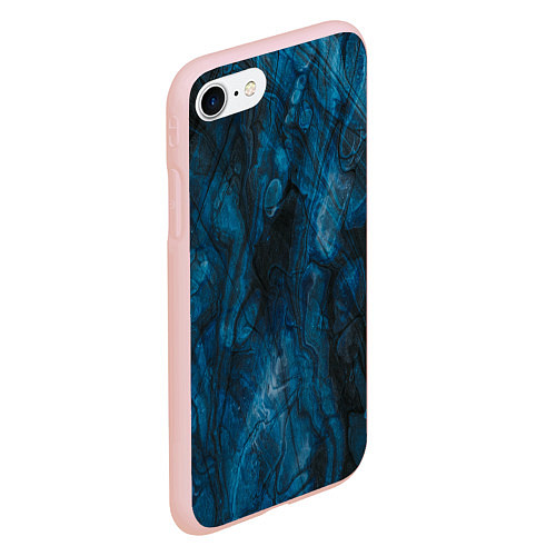 Чехол iPhone 7/8 матовый Синяя прозрачная скала / 3D-Светло-розовый – фото 2