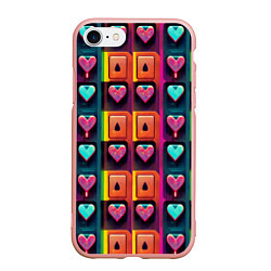 Чехол iPhone 7/8 матовый Cyber love, цвет: 3D-светло-розовый