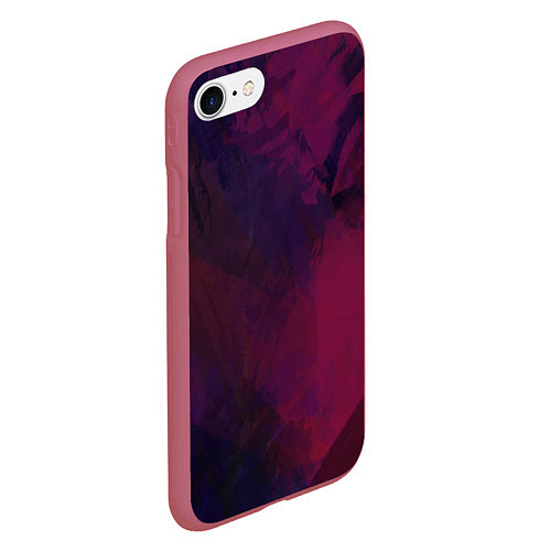 Чехол iPhone 7/8 матовый Фиолетовый мазок / 3D-Малиновый – фото 2