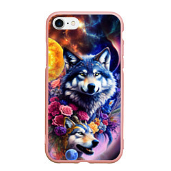 Чехол iPhone 7/8 матовый Звездные волки, цвет: 3D-светло-розовый