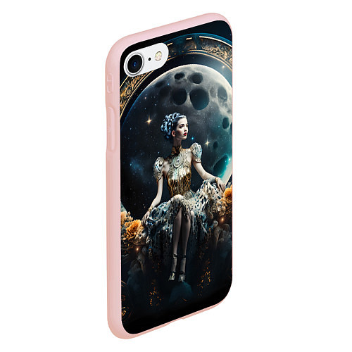 Чехол iPhone 7/8 матовый Лунная принцесса - нейросеть / 3D-Светло-розовый – фото 2