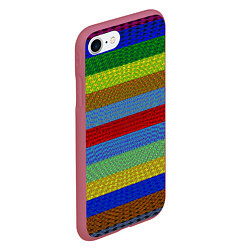 Чехол iPhone 7/8 матовый Яркие полосы, цвет: 3D-малиновый — фото 2