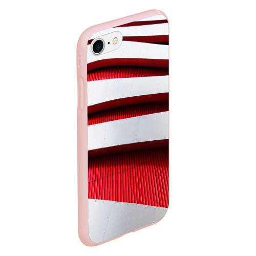 Чехол iPhone 7/8 матовый Два слоя металла - красный и белый / 3D-Светло-розовый – фото 2