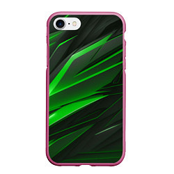 Чехол iPhone 7/8 матовый Зеленый и черные детали, цвет: 3D-малиновый