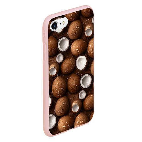 Чехол iPhone 7/8 матовый Сочная текстура из кокосов / 3D-Светло-розовый – фото 2