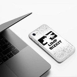 Чехол iPhone 7/8 матовый Limp Bizkit с потертостями на светлом фоне, цвет: 3D-белый — фото 2