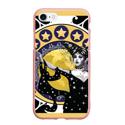 Чехол iPhone 7/8 матовый Древняя богиня Никс и рамка в стиле модерн с луной
