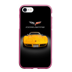 Чехол iPhone 7/8 матовый Американский маслкар Chevrolet Corvette Stingray