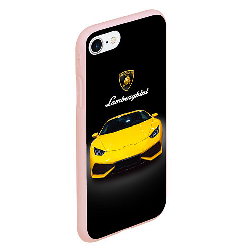 Чехол iPhone 7/8 матовый Итальянский спорткар Lamborghini Aventador / 3D-Светло-розовый – фото 2