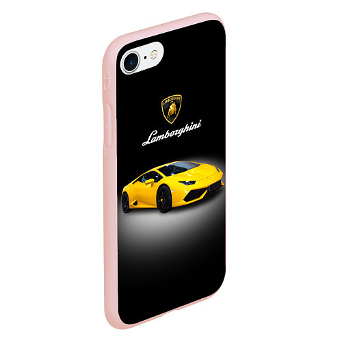 Чехол iPhone 7/8 матовый Спорткар Lamborghini Aventador / 3D-Светло-розовый – фото 2