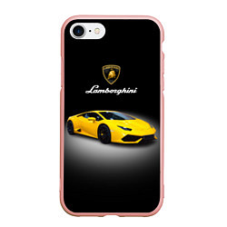 Чехол iPhone 7/8 матовый Спорткар Lamborghini Aventador, цвет: 3D-светло-розовый