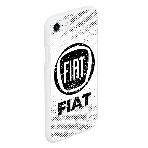 Чехол iPhone 7/8 матовый Fiat с потертостями на светлом фоне / 3D-Белый – фото 2