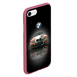 Чехол iPhone 7/8 матовый Немецкий люксовый кабриолет BMW Z4, цвет: 3D-малиновый — фото 2
