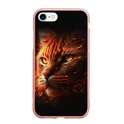 Чехол iPhone 7/8 матовый Огненный рыжий кот, цвет: 3D-светло-розовый
