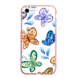 Чехол iPhone 7/8 матовый Стая водных бабочек