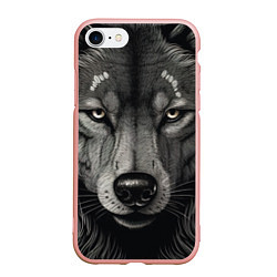 Чехол iPhone 7/8 матовый Волк в стиле тату