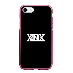 Чехол iPhone 7/8 матовый Yanix надпись, цвет: 3D-малиновый
