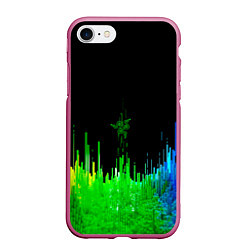 Чехол iPhone 7/8 матовый Геометрическая музыкальная волна, цвет: 3D-малиновый
