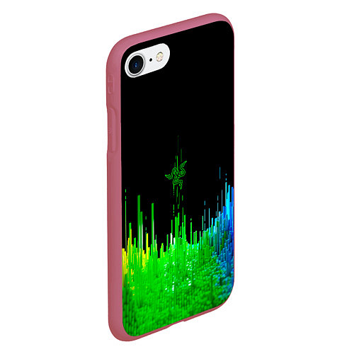 Чехол iPhone 7/8 матовый Геометрическая музыкальная волна / 3D-Малиновый – фото 2