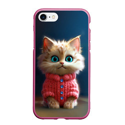 Чехол iPhone 7/8 матовый Котик в розовом свитере