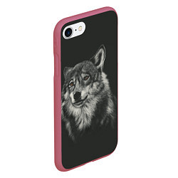 Чехол iPhone 7/8 матовый Серый волчок, цвет: 3D-малиновый — фото 2
