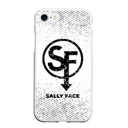 Чехол iPhone 7/8 матовый Sally Face с потертостями на светлом фоне, цвет: 3D-белый