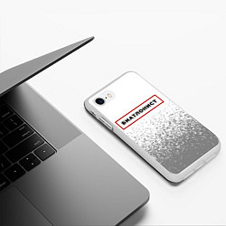 Чехол iPhone 7/8 матовый Биатлонист в рамке красного цвета, цвет: 3D-белый — фото 2
