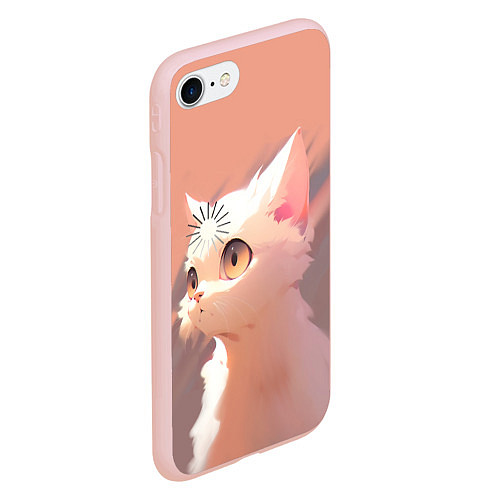 Чехол iPhone 7/8 матовый Аниме Кот с загрузкой / 3D-Светло-розовый – фото 2