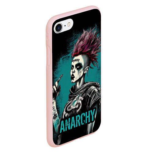 Чехол iPhone 7/8 матовый Девушка анархия / 3D-Светло-розовый – фото 2