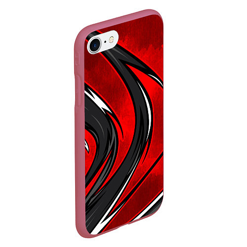 Чехол iPhone 7/8 матовый Органический разрыв - красный / 3D-Малиновый – фото 2