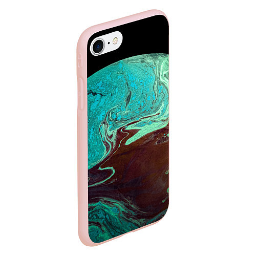 Чехол iPhone 7/8 матовый Часть иссушённой планеты и космос / 3D-Светло-розовый – фото 2