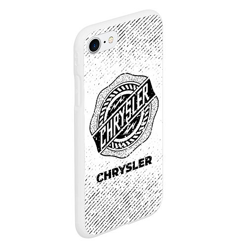 Чехол iPhone 7/8 матовый Chrysler с потертостями на светлом фоне / 3D-Белый – фото 2