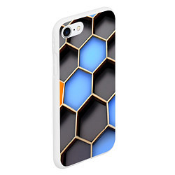 Чехол iPhone 7/8 матовый Гексагон, цвет: 3D-белый — фото 2