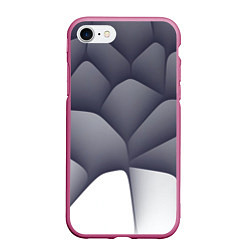 Чехол iPhone 7/8 матовый Паттерн из гладких камней, цвет: 3D-малиновый