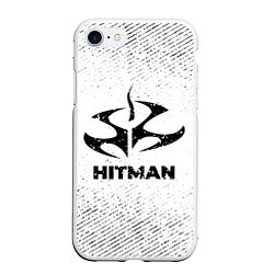 Чехол iPhone 7/8 матовый Hitman с потертостями на светлом фоне, цвет: 3D-белый