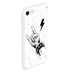 Чехол iPhone 7/8 матовый AC DC и рок символ, цвет: 3D-белый — фото 2