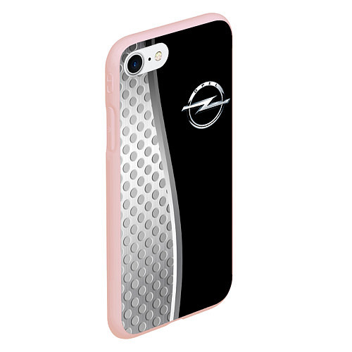 Чехол iPhone 7/8 матовый Опель черный серебристый / 3D-Светло-розовый – фото 2
