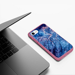 Чехол iPhone 7/8 матовый Мраморный узор, цвет: 3D-малиновый — фото 2