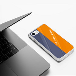 Чехол iPhone 7/8 матовый Counter Strike 2 Blue Orange Pattern, цвет: 3D-белый — фото 2