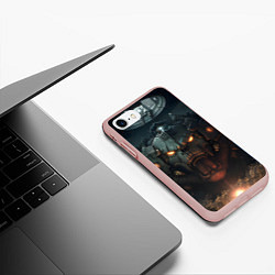 Чехол iPhone 7/8 матовый Space marine machine, цвет: 3D-светло-розовый — фото 2