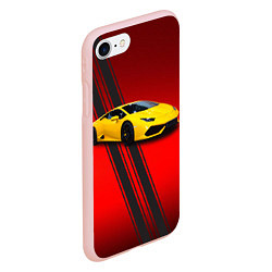 Чехол iPhone 7/8 матовый Итальянский гиперкар Lamborghini Aventador, цвет: 3D-светло-розовый — фото 2