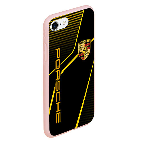 Чехол iPhone 7/8 матовый Porsche - Gold line / 3D-Светло-розовый – фото 2